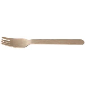 100 Fourchettes Bois 16cm - Couverts Jetables Écologiques et Biodégradables