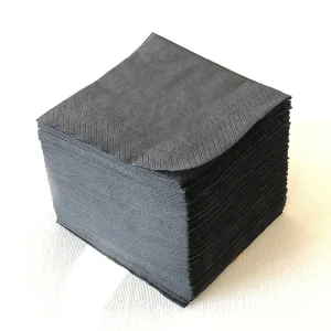 100 Serviettes Papier Jetables noires double épaisseur - 20x20 cm